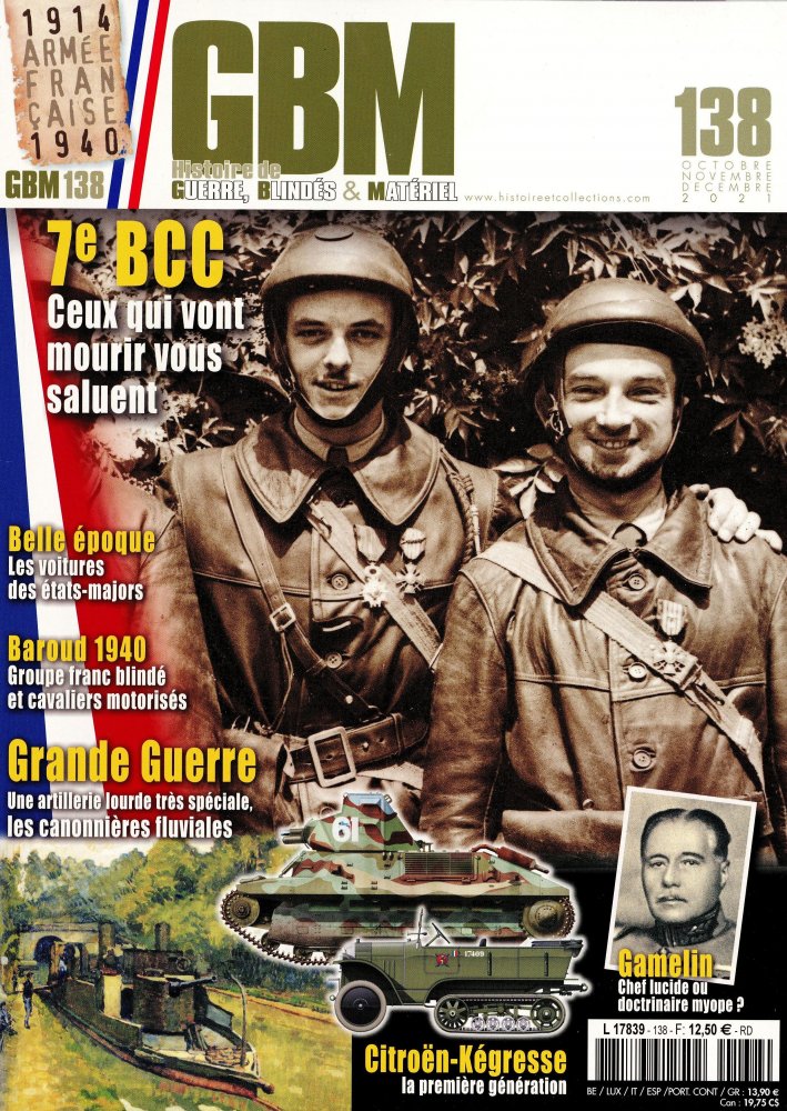 Numéro 138 magazine GBM Histoire de Guerre, Blindés & Matériel