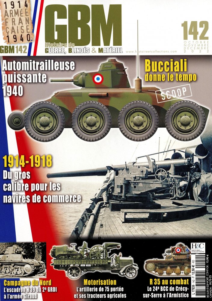Numéro 142 magazine GBM Histoire de Guerre, Blindés & Matériel