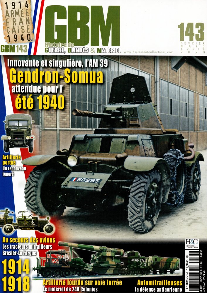 Numéro 143 magazine GBM Histoire de Guerre, Blindés & Matériel