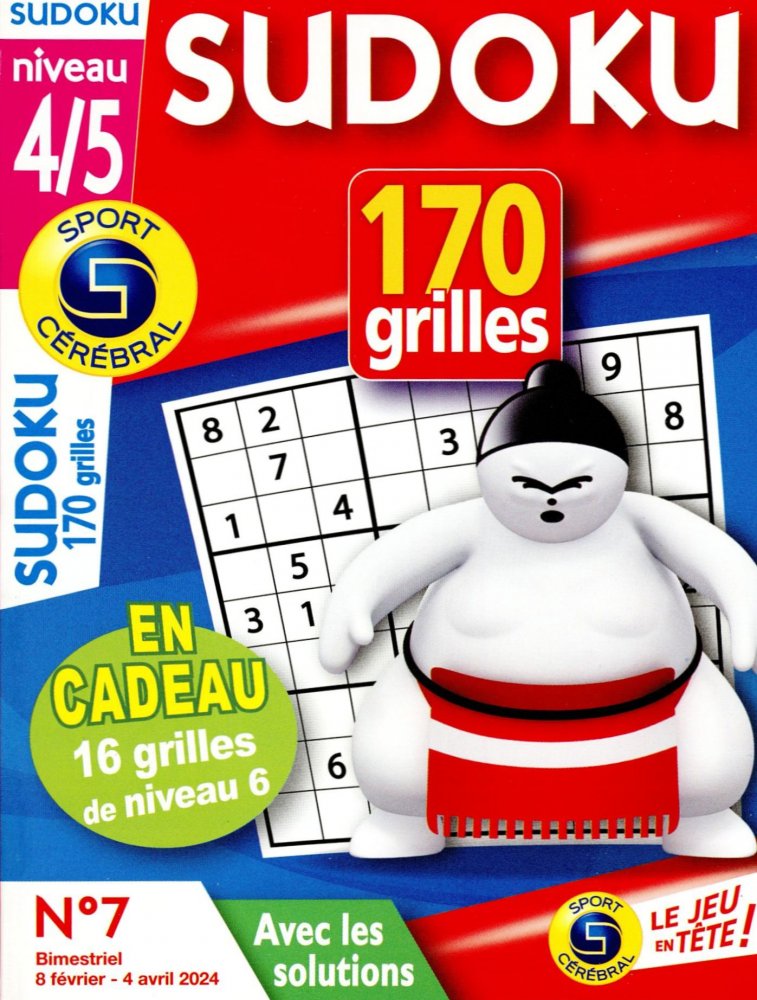 Numéro 7 magazine SC Sudoku 170 grilles Niv 4/5