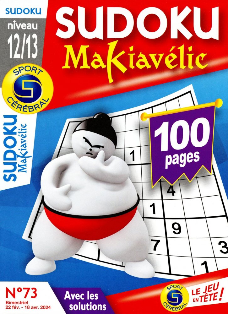 Numéro 73 magazine SC Sudoku Makiavélic Niv 12/13