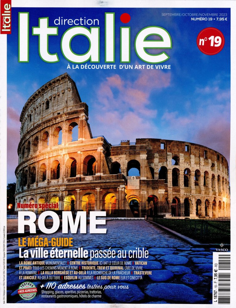 Numéro 19 magazine Direction Italie