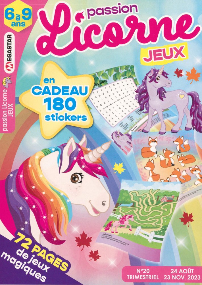 Numéro 20 magazine MG Passion Licorne JEUX  6 à 9 ans