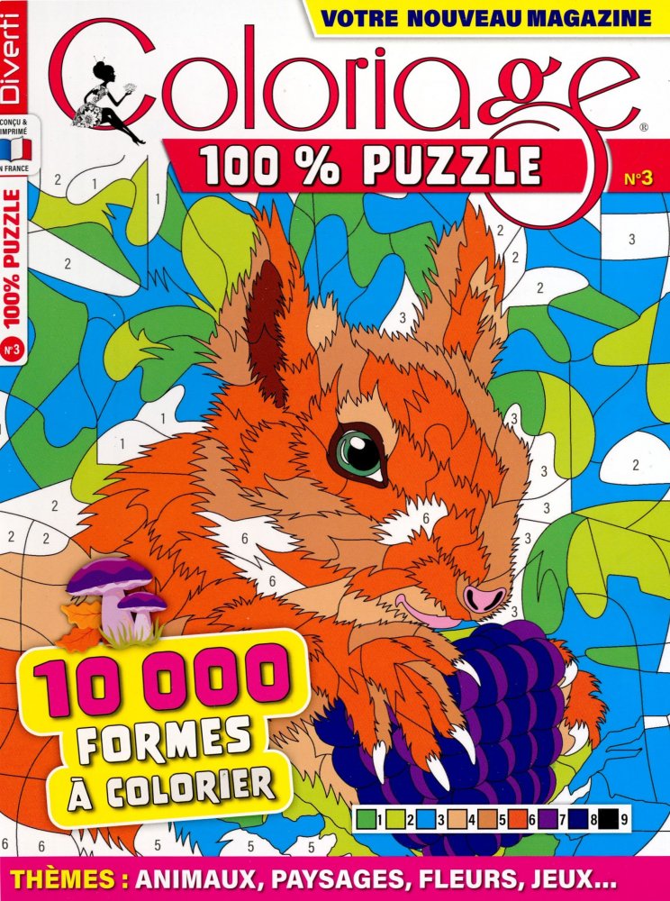 Numéro 3 magazine Diverti Coloriage 100% Puzzle
