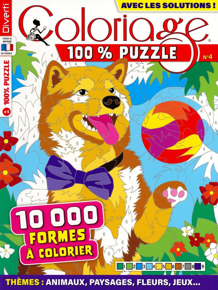 Numéro 4 magazine Diverti Coloriage 100% Puzzle