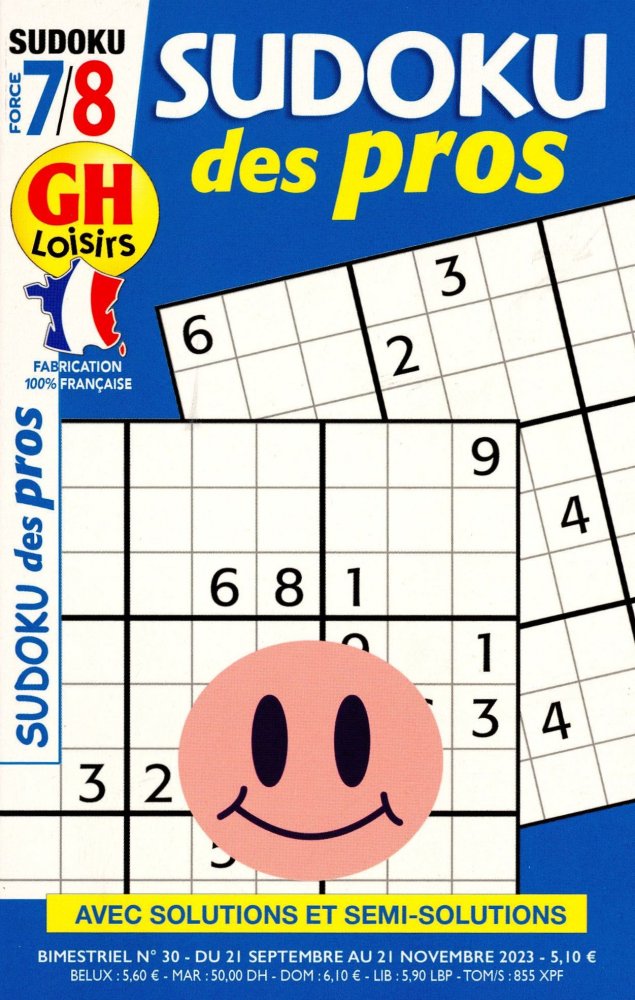 Numéro 30 magazine GH Sudoku des Pros Niv 7/8