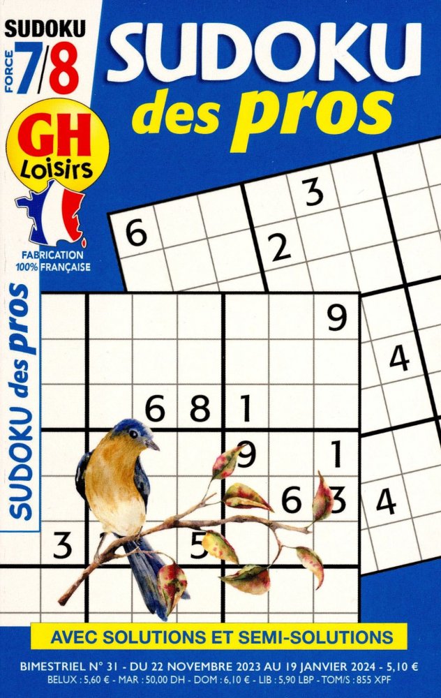 Numéro 31 magazine GH Sudoku des Pros Niv 7/8