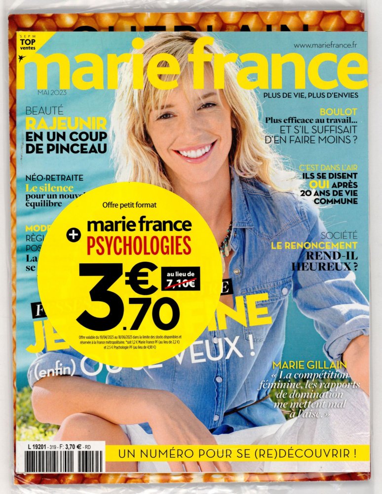 Numéro 319 magazine Marie France + Psychologies