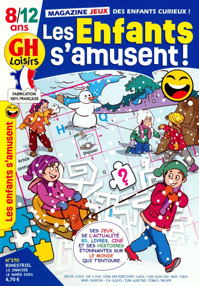 Numéro 370 magazine GH Loisirs Les Enfants S'amusent ! 8ans et +