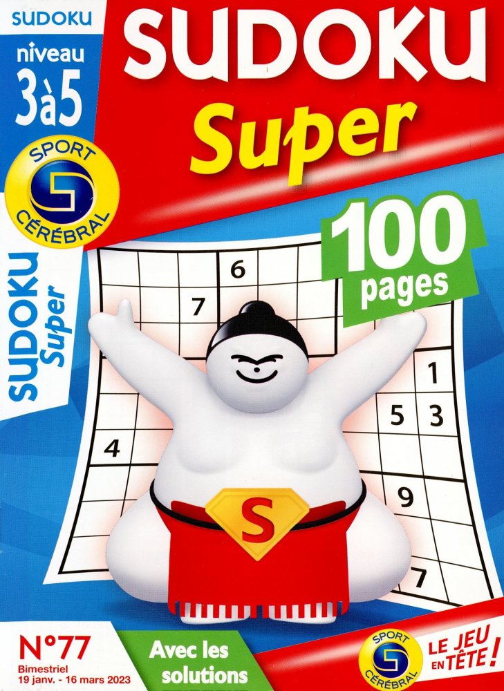 Numéro 77 magazine SC Sudoku Super Niv 3 à 5