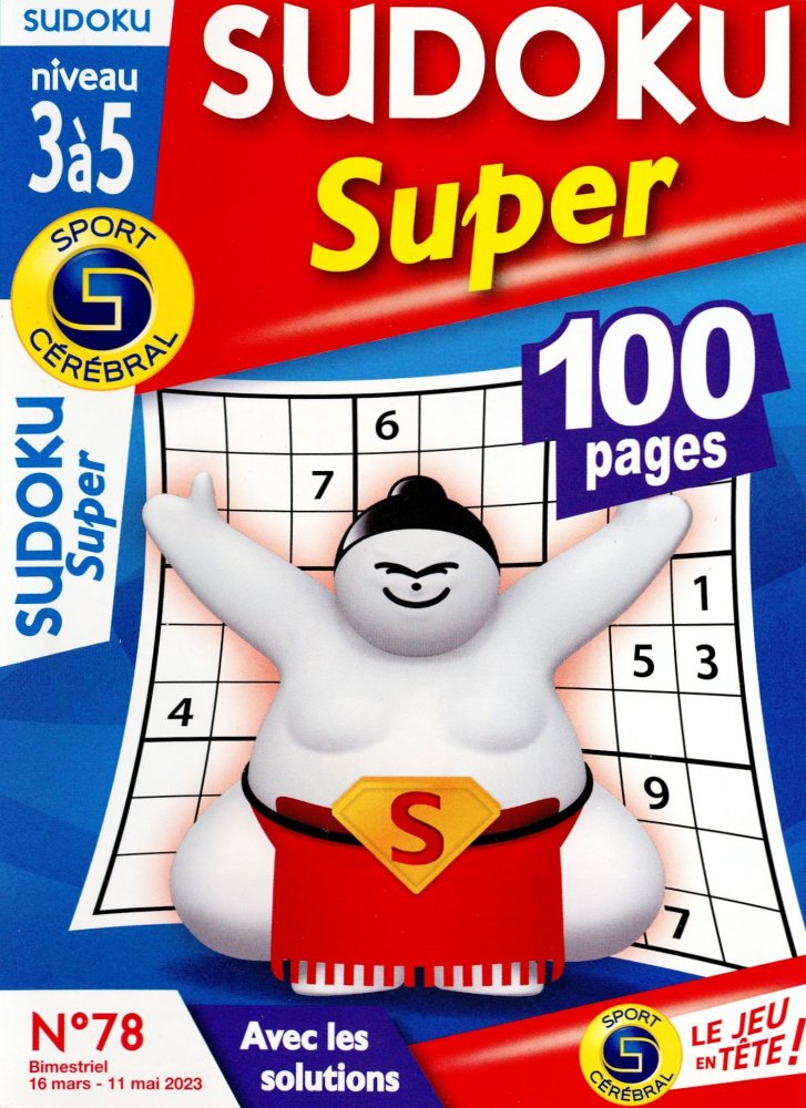 Numéro 78 magazine SC Sudoku Super Niv 3 à 5
