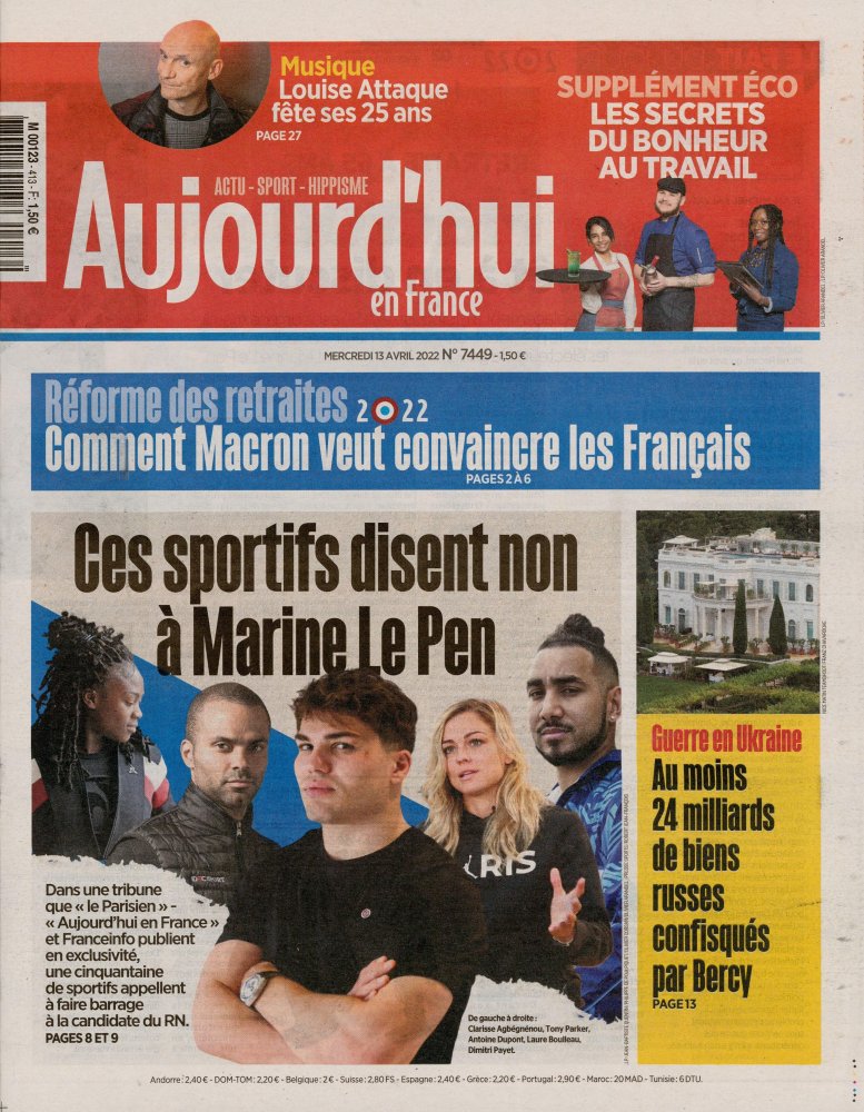 Numéro 413 magazine Aujourd'hui En France