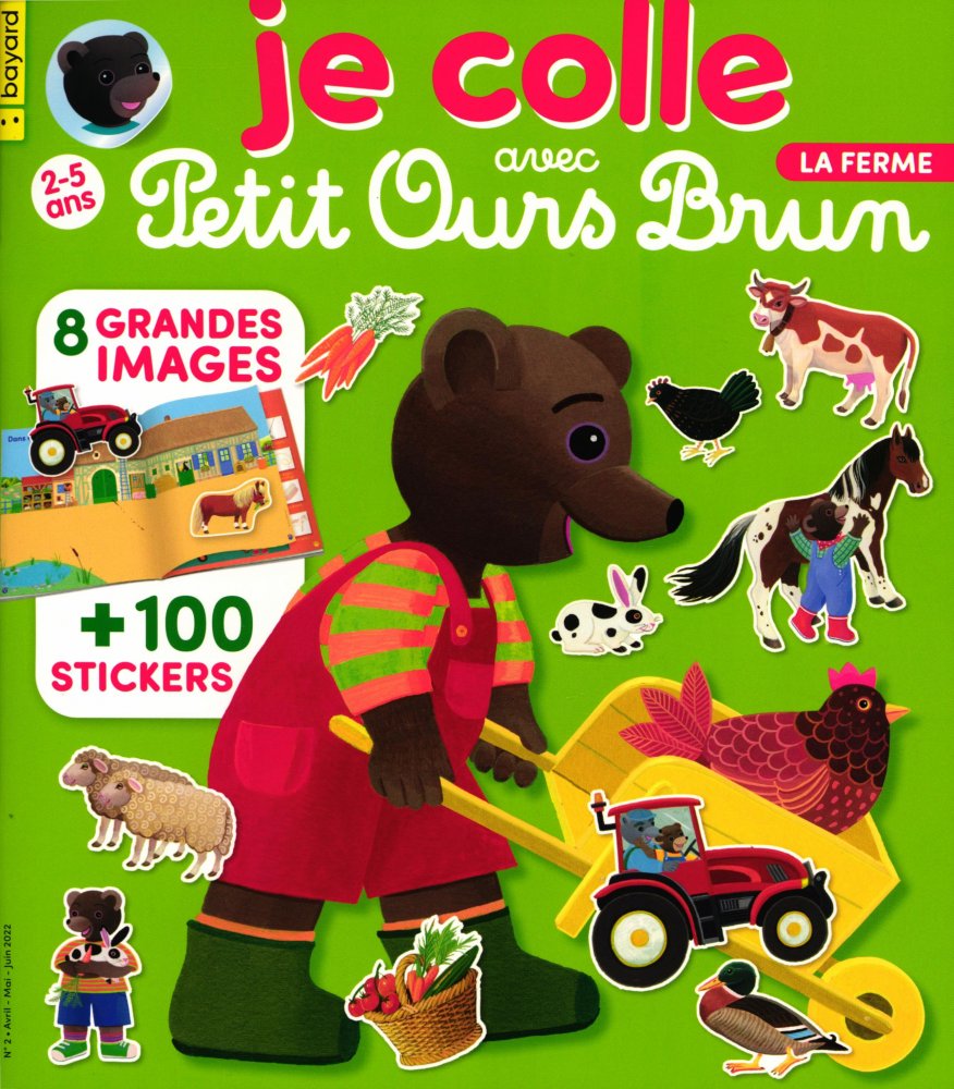 Numéro 2 magazine Je colle avec Petit Ours Brun -La Ferme